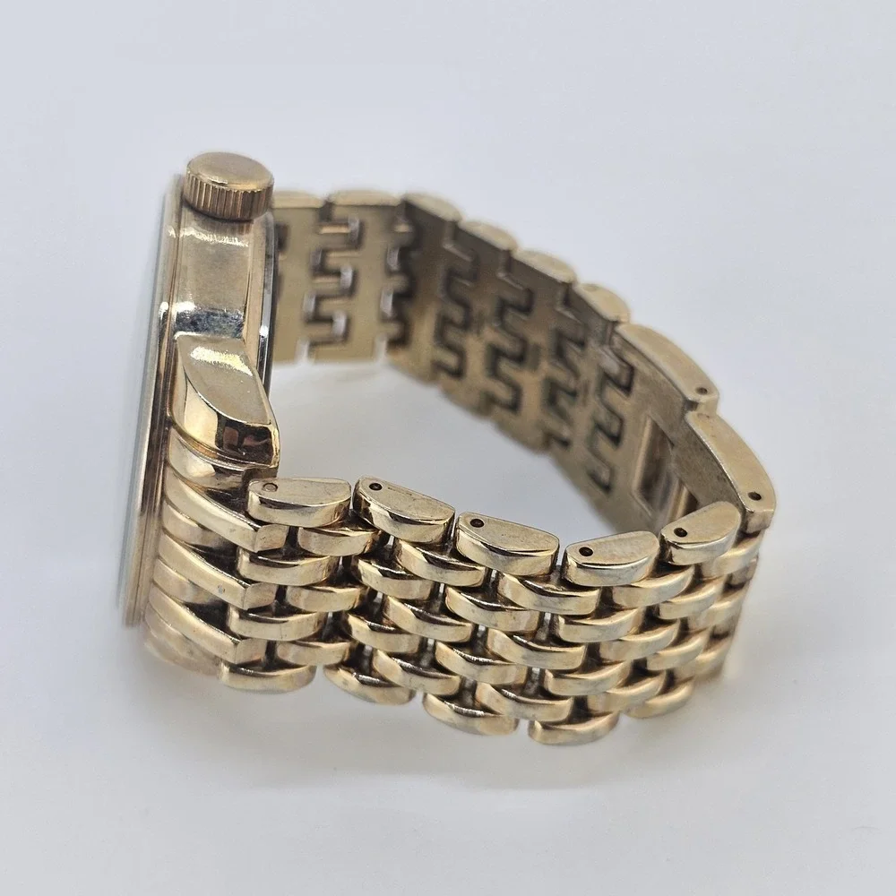 42MM Women's Analog Watch Gold Dial Gold Metal Bands 5.75